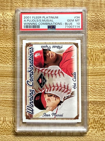 2001 Fleer Platinum Albert Pujols Rookie Winning Comb Blue PSA 10 Gem Mint Pop 2