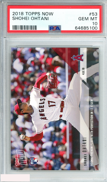2018 TOPPS NOW SHOHEI OHTANI #53 ROOKIE ANGELS PSA 10 GEM MT