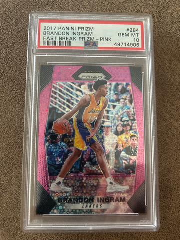 2017 Panini Prizm #284 Brandon Ingram Fast Break Prizm Pink /50 PSA 10