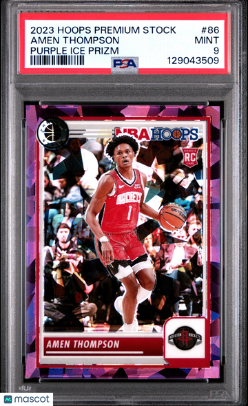 2023 Panini Hoops Premium Stock Amen Thompson #86 Purple Ice Prizm PSA 9