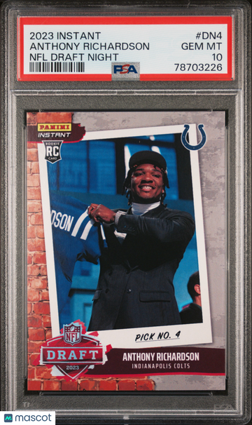 Anthony Richardson 2023 Panini Instant NFL Draft Night /2419 RC PSA10 GEM MT