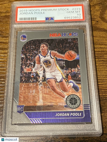 2019 Hoops Premium Stock Jordan Poole #223 Premium Stock Rookie PSA 10