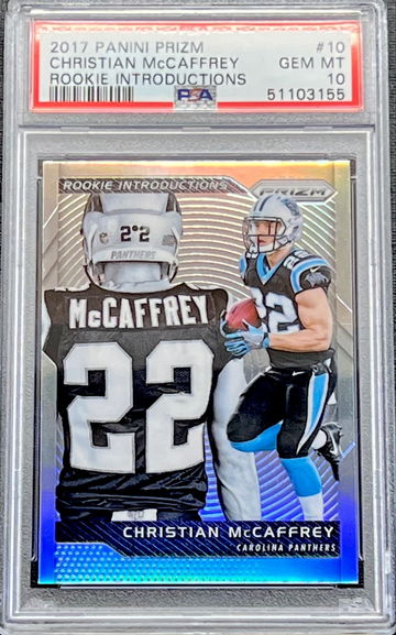 2017 Christian McCaffrey Panini Prizm Rookie Introductions #10 PSA 10 GEM MT