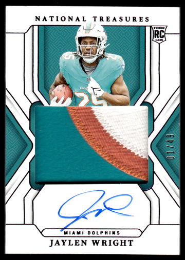 2024 Panini National Treasures Jaylen Wright #189 RC RPA 01/49