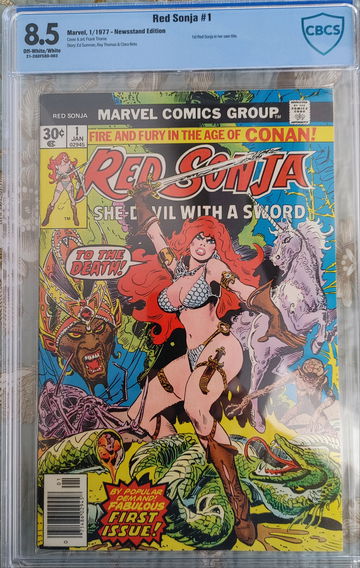 RED SONJA #1 CBCS 8.5 RARE 1977 NEWSSTAND EDITION