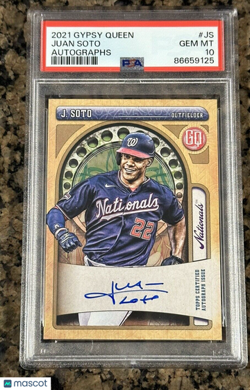 2021 Topps Gypsy Queen Juan Soto On Card Auto PSA 10 #JS GEM MINT POP 6