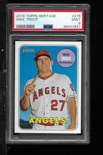 2018 TOPPS HERITAGE MIKE TROUT PSA 9