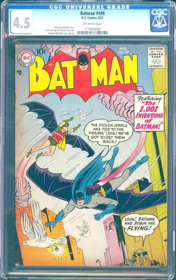 Batman #109 (1957) CGC 4.5 -- Flying Batman and Robin cover by Sheldon Moldoff