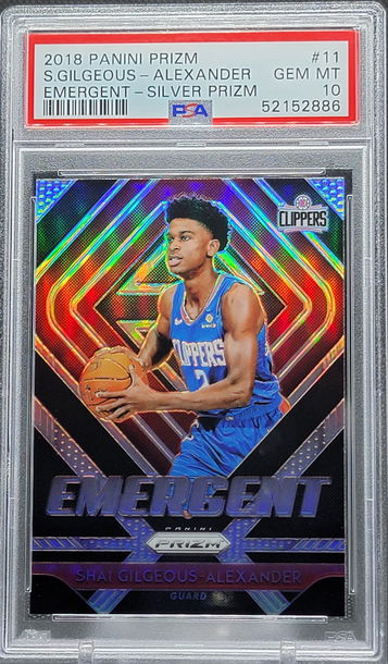 2018 Prizm Emergent Silver Shai Gilgeous-Alexander RC PSA 10 Gem Mint