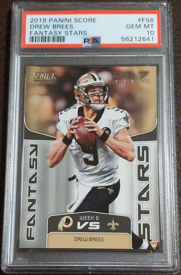 2019 Score, Fantasy Stars, #FS4, Drew Brees, PSA 10
