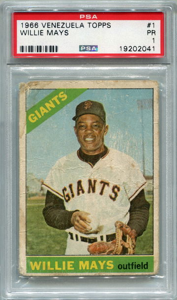 1966 Venezuela Topps Willie Mays San Francisco Giants # 1 PSA 1 PR