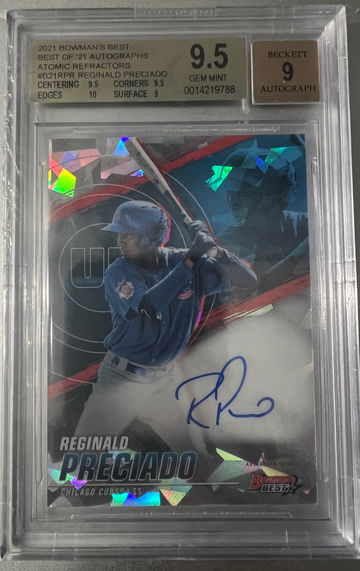 2021 Bowman’s Best Reginald Preciado Atomic Auto /25 BGS 9.5/9