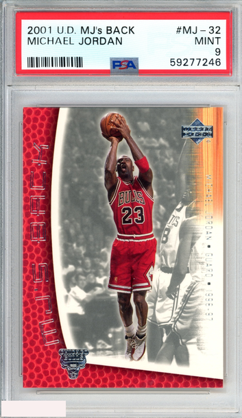 2001 UPPER DECK MJS BACK MICHAEL JORDAN #MJ-32 CHICAGO BULLS HOF PSA 9 MINT