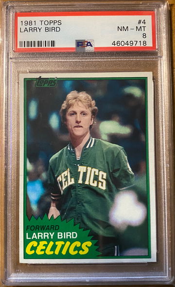 Larry Bird 1981 Topps #4 PSA 8