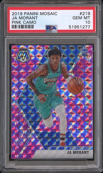 2019-20 Panini Mosaic Ja Morant Rookie Pink Camo Prizm RC PSA 10 Gem Mint