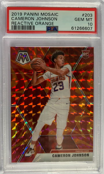 2019 Panini Mosaic Cameron Johnson Reactive Orange PSA 10