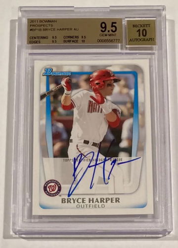2011 Bowman Bryce Harper BGS 9.5 with 10 Auto