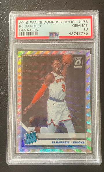 RJ Barrett 2019 Optic Fanatics Silver Wave PSA 10