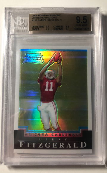 Larry Fitzgerald 2004 bowman chrome rookie rc white refractor 