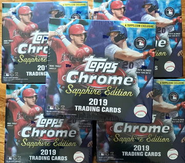 2019 TOPPS CHROME SAPPHIRE HOBBY BOX LOT (5) 