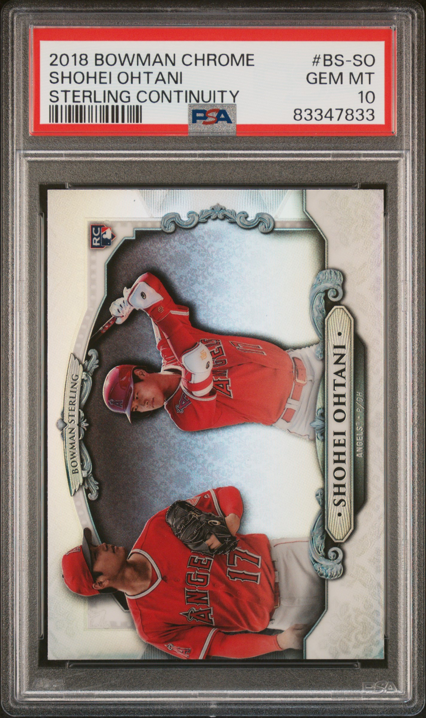 2018 Bowman Chrome Sterling Continuity Shohei Ohtani #BS-SO PSA 10