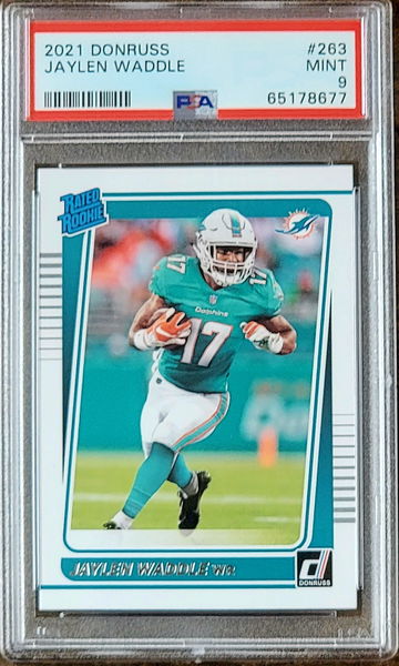 2021 JAYLEN WADDLE Panini Donruss Rated Rookie PSA 9 POP 53 RC #263