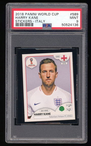 2018 Panini World Cup Harry Kane Stickers Italy PSA 9 England