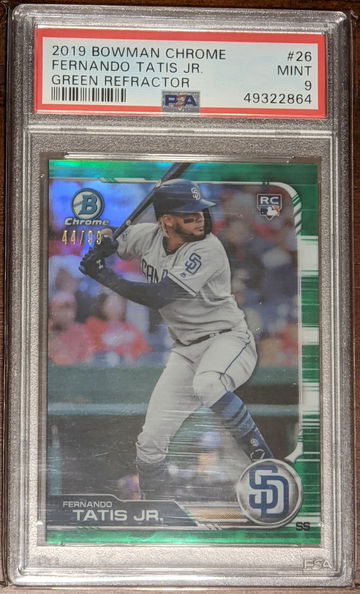 2019 Bowman Chrome Green Refractor Fernando Tatis Jr. RC PSA 9 44/99
