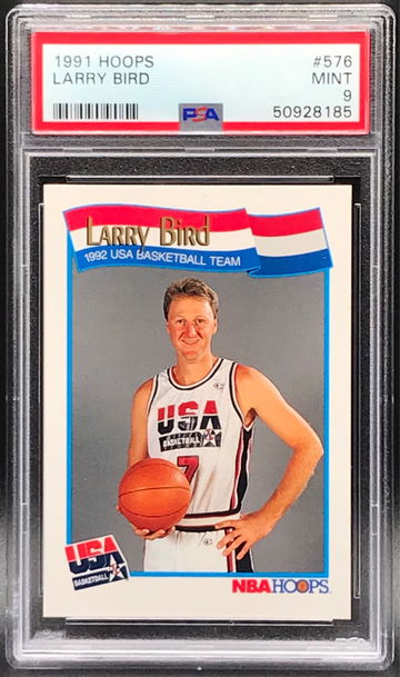 1991-92 NBA Hoops #576 Larry Bird PSA 9 Team USA