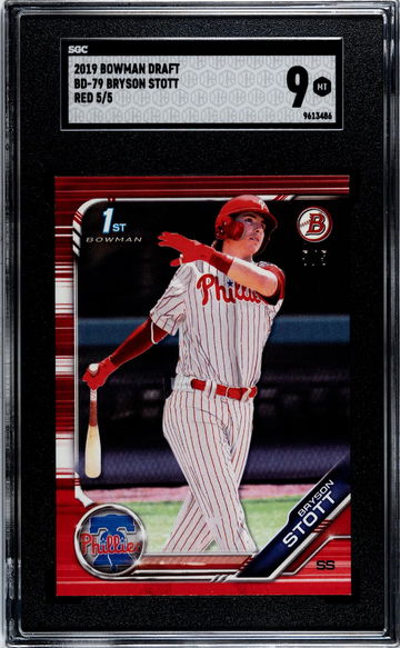 2019 Bowman Draft #BD-79 Bryson Stott 5/5 SGC 9