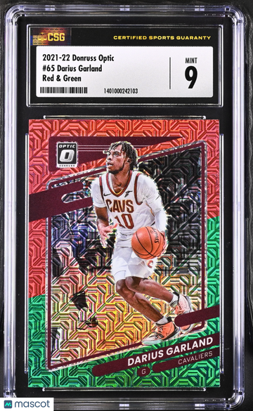 2021 Optic Darius Garland #65 Red & Green CGC 9