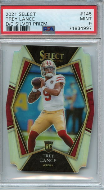 2021 Select Prizm Silver Die Cut #145 Trey Lance PSA 9