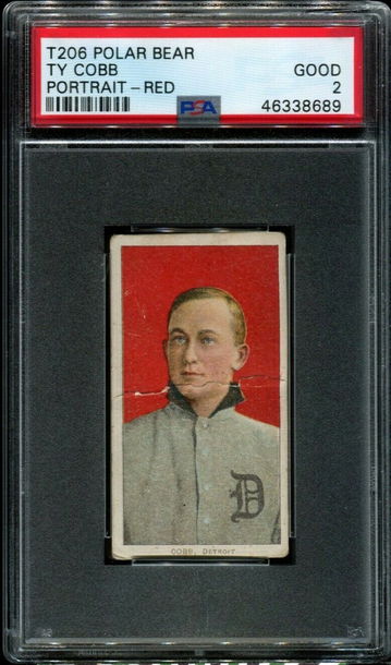 1909 T206 Ty Cobb Red Background Portrait PSA 2 GOOD [POLAR BEAR]