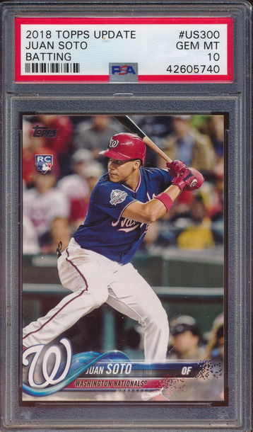 2018 Topps Update #US300 Juan Soto Batting RC Rookie PSA 10