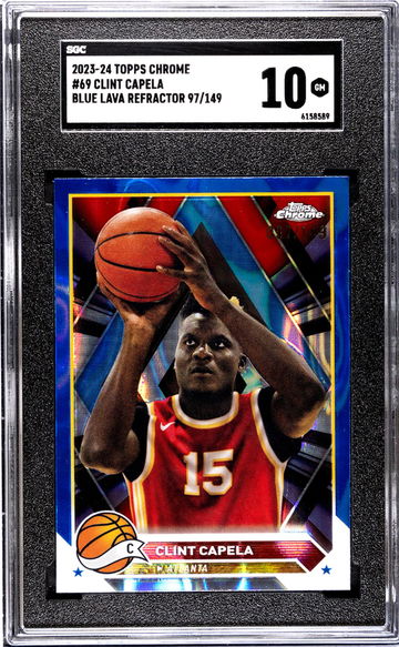 2023-24 Topps Chrome Blue Lava Refractor Clint Capela #69 /149 SGC 10