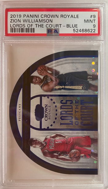 Zion Williamson Lords of the Court PSA9 POP4 Mint 2019-20 Crown Royale Pelicans