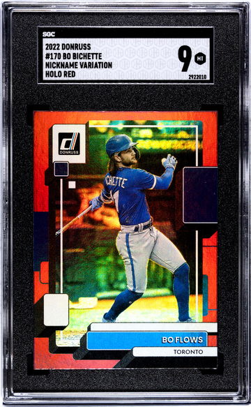 2022 Donruss Holo Red Bo Bichette #170 Nickname Variation SGC 9