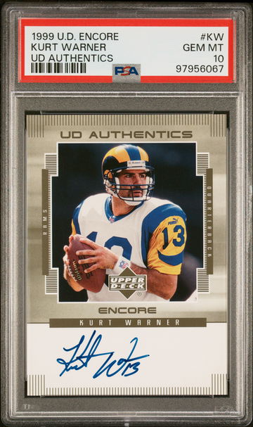 1999 Upper Deck Encore Kurt Warner #KW Auto PSA 10