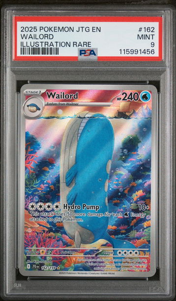 2025 Pokemon Scarlet and Violet Journey Together Illustration Rare Wailord #162 PSA 9