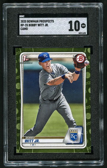 2020 Bowman Bobby Witt Jr 1st Bowman Camo SGC 10 Gem Mint