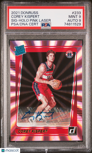 2021 Panini Donruss Corey Kispert #233 Rated Rookie PSA 9