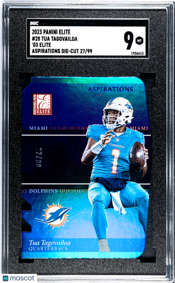 2023 Panini Elite Tua Tagovailoa #28 '03 Aspirations Die Cut SGC 9