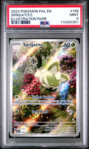 2023 Pokemon Scarlet and Violet Paldea Evolved Illustration Rare Sprigatito #196 PSA 9