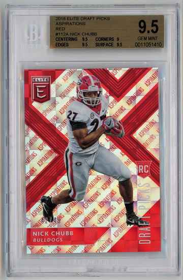 2018 Panini Elite Draft Picks Aspirations Red /49 Nick Chubb BGS 9.5