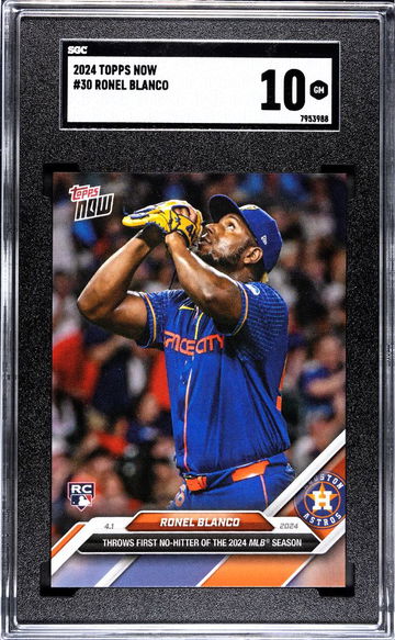 2024 TOPPS RONEL BLANCO NOW #30 Rookie No-Hitter limited /3254 SGC 10