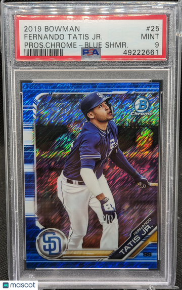 2019 Bowman Prospects Chrome Fernando Tatis Jr. Blue Shimmer 25 019/150 PSA 9
