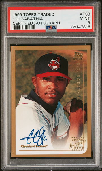 1999 Topps Traded Autograph Cc Sabathia #T33 PSA 9