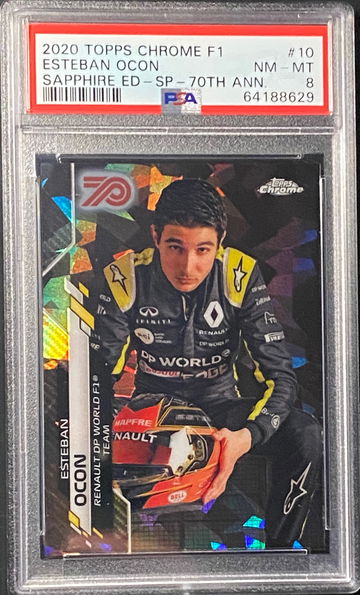 2020 Topps Chrome Sapphire F1 Esteban Ocon 70th Anniversary Refractor  /70 SP IV Image Variation Formula 1 
