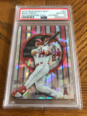 2019 bowman best Mike Trout atomic refractor PSA 10