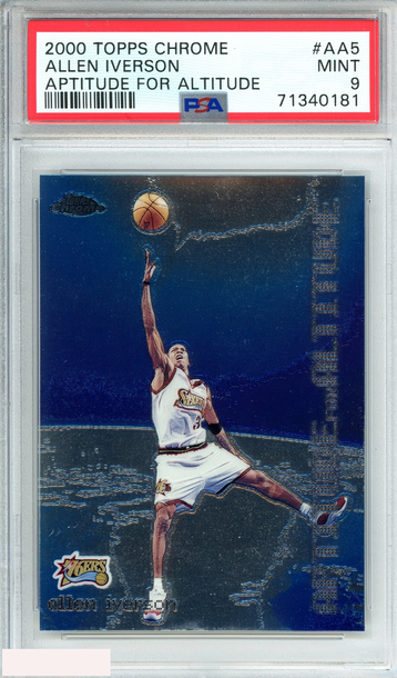 2000 TOPPS CHROME ALLEN IVERSON #AA5 APTITUDE FOR ALTITUDE PSA 9 MINT